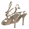 Dolce &amp; Gabbana Beige Leder Stiletto Heels Sandalen Schuhe