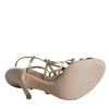 Dolce &amp; Gabbana Beige Leder Stiletto Heels Sandalen Schuhe