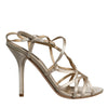 Dolce &amp; Gabbana Beige Leder Stiletto Heels Sandalen Schuhe