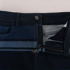 Dolce &amp; Gabbana Blauer kurzer gestreifter Mini-Jeansrock