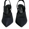 Dolce &amp; Gabbana – Slingback-Schuhe aus Stretch-Jersey in Schwarz