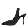 Dolce &amp; Gabbana – Slingback-Schuhe aus Stretch-Jersey in Schwarz