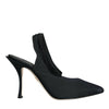 Dolce &amp; Gabbana – Slingback-Schuhe aus Stretch-Jersey in Schwarz