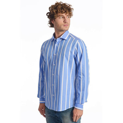 Chemise homme en coton bleu clair Baldinini Trend