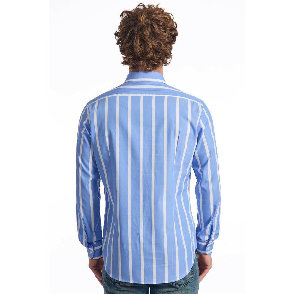 Baldinini Trend Light Blue Cotton Men Shirt