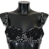 Dolce & Gabbana Black Silk White Lace Stretch Underwear Bra