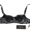 Dolce & Gabbana Black Silk White Lace Stretch Underwear Bra