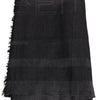 GF Ferre Dark Gray Wool Viscose Foulard Patterned Scarf