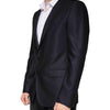 Blazer-manteau simple boutonnage en laine bleu foncé Dolce &amp; Gabbana