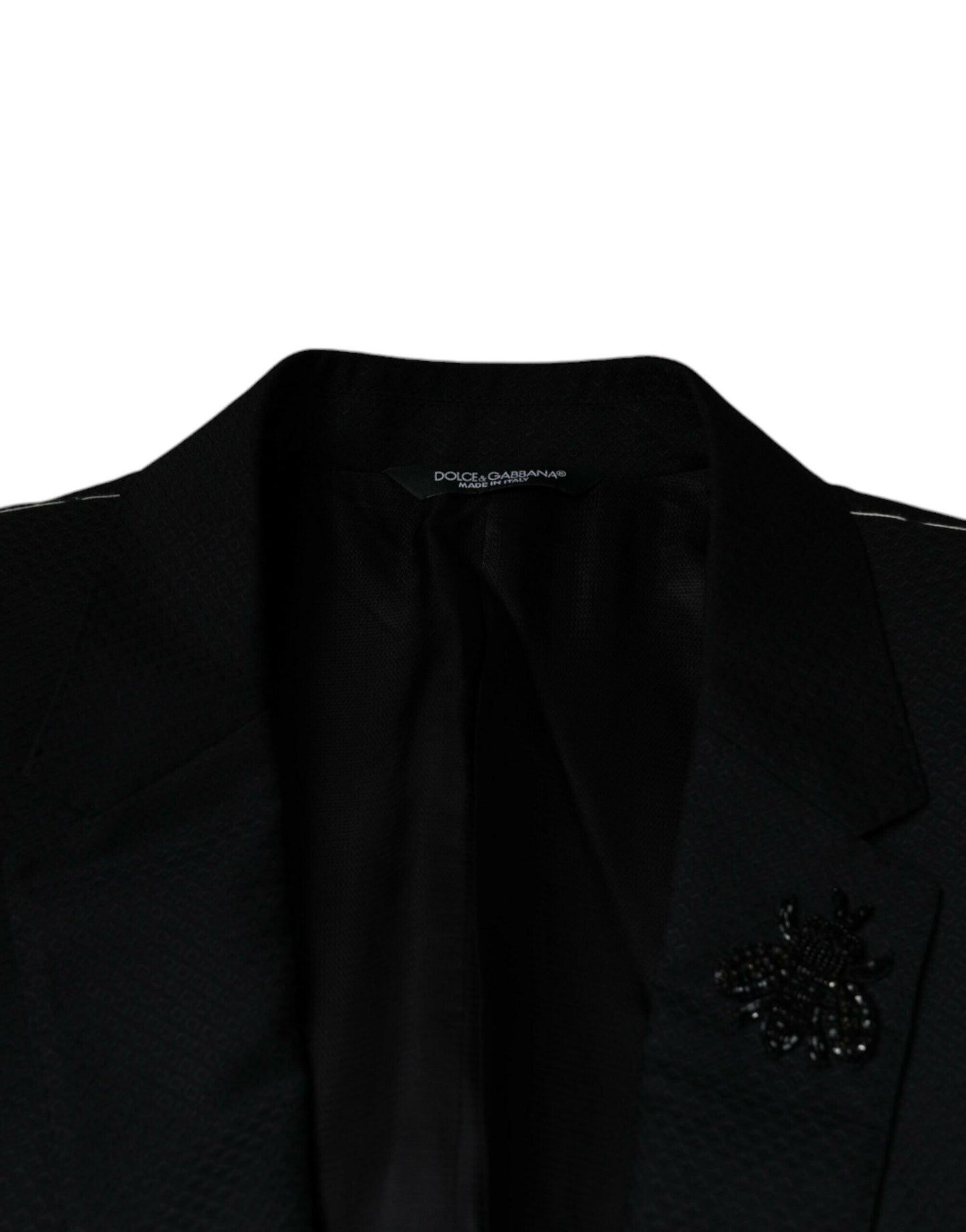 Dolce &amp; Gabbana Schwarzer MARTINI-Blazer mit einreihiger Biene