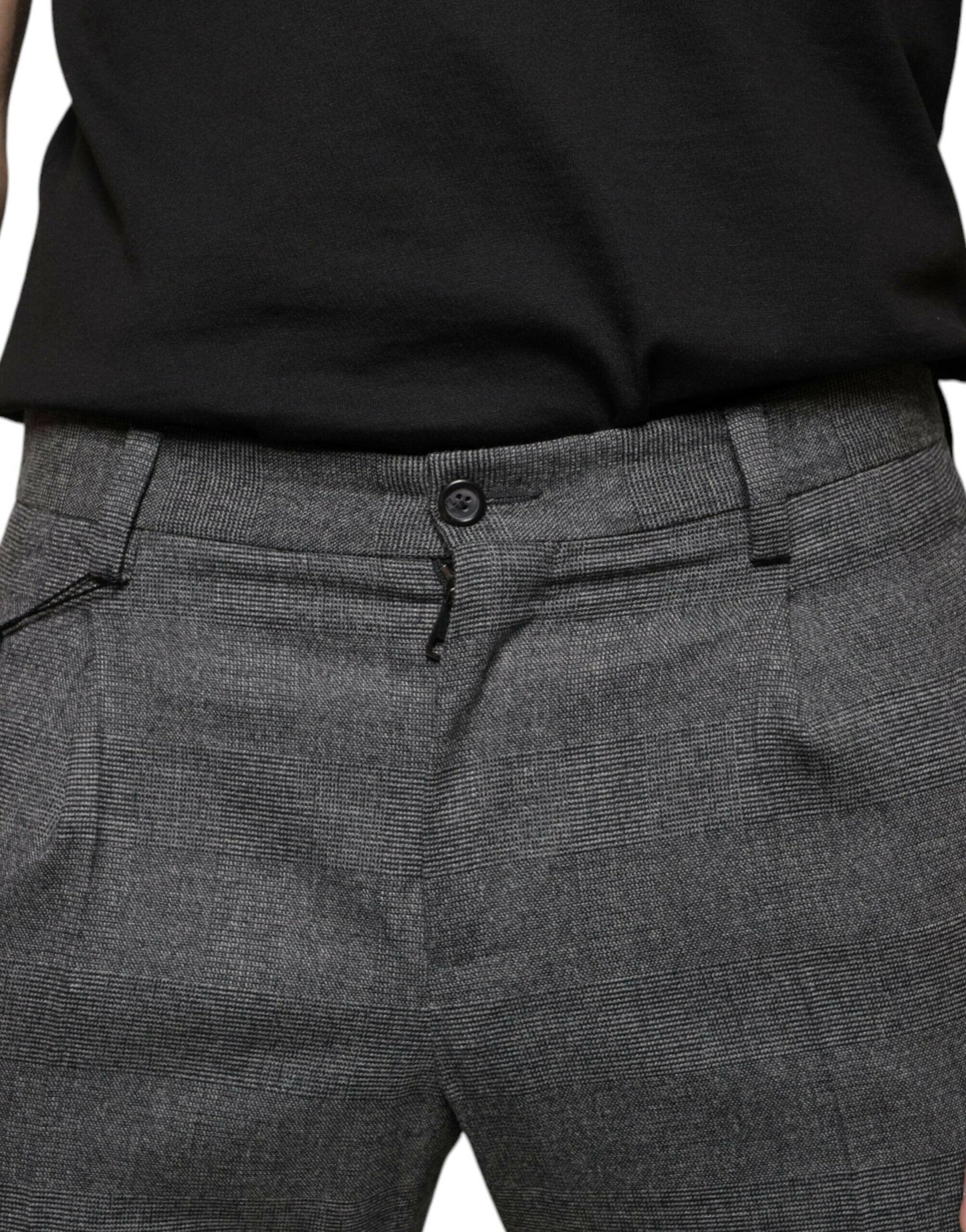 Dolce &amp; Gabbana Grau karierte Skinny-Hose aus Wolle im Tartan-Stil
