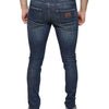Dolce & Gabbana Dark Blue Washed Cotton Skinny Denim Jeans