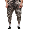 Dolce &amp; Gabbana Braune Jogginghose aus Polyester mit Leopardenmuster