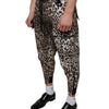Dolce &amp; Gabbana Braune Jogginghose aus Polyester mit Leopardenmuster