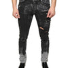 Dolce & Gabbana Black Embellished Cotton Skinny Denim Jeans