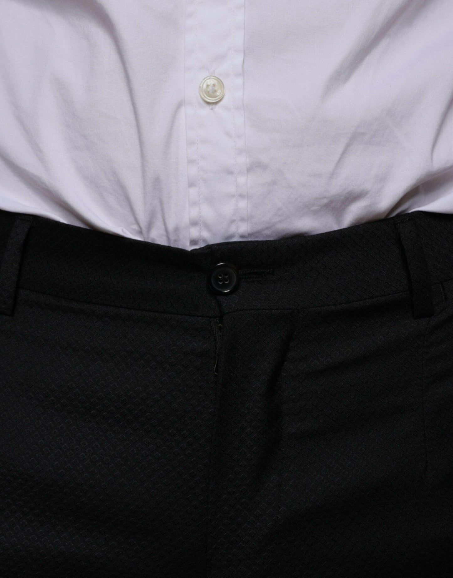 Dolce &amp; Gabbana – Enge Anzughose aus schwarzer Wolle