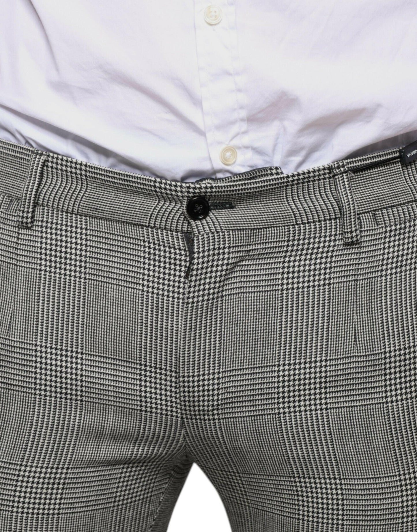 Dolce &amp; Gabbana Grau karierte Skinny-Hose aus Wolle im Tartan-Stil