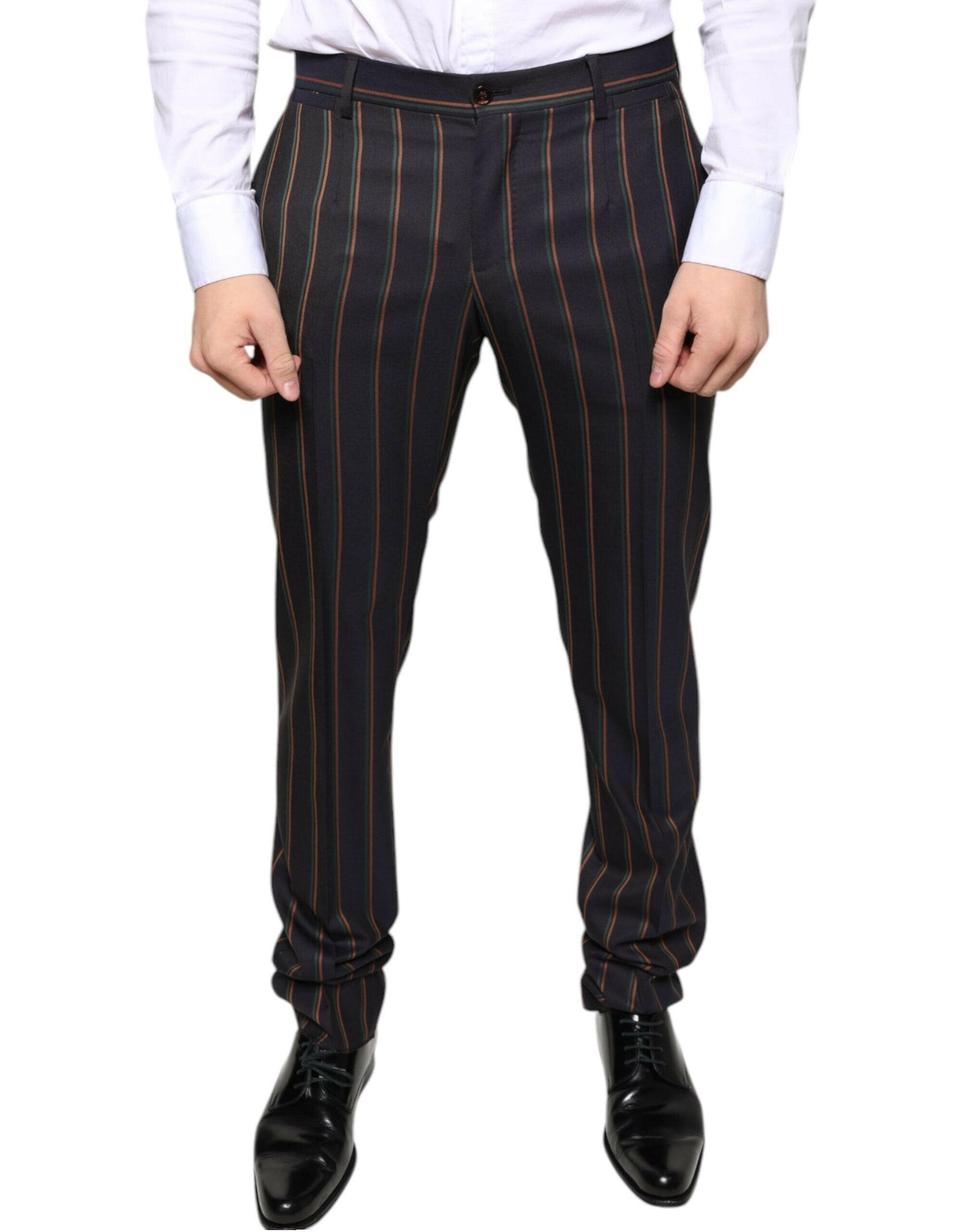 Pantalon skinny à rayures marron Dolce &amp; Gabbana pour homme