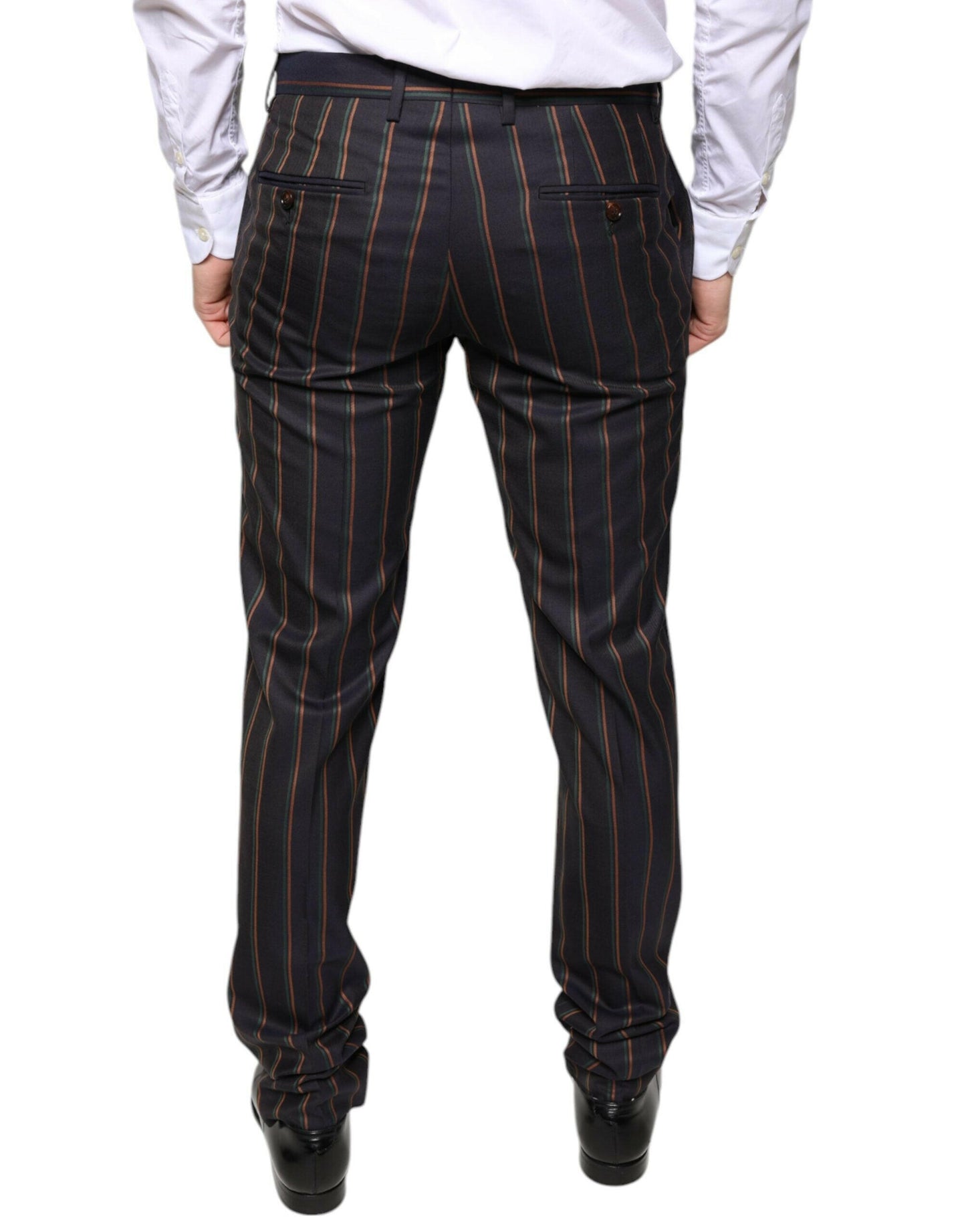 Pantalon skinny à rayures marron Dolce &amp; Gabbana pour homme