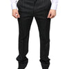 Dolce & Gabbana Black Stripes Skinny Men Dress Pants