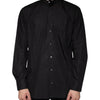 Dolce & Gabbana Black Cotton Button Down Men Casual Shirt