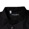 Dolce & Gabbana Black Cotton Button Down Men Casual Shirt