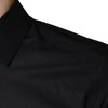 Dolce & Gabbana Black Cotton Stretch Dress GOLD Formal Shirt