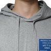Dolce &amp; Gabbana Graues Baumwoll-Kapuzenpullover mit Logo