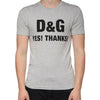 Dolce &amp; Gabbana – Graues T-Shirt mit Rundhalsausschnitt und kurzen Ärmeln und Logo-Print