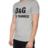 Dolce &amp; Gabbana – Graues T-Shirt mit Rundhalsausschnitt und kurzen Ärmeln und Logo-Print