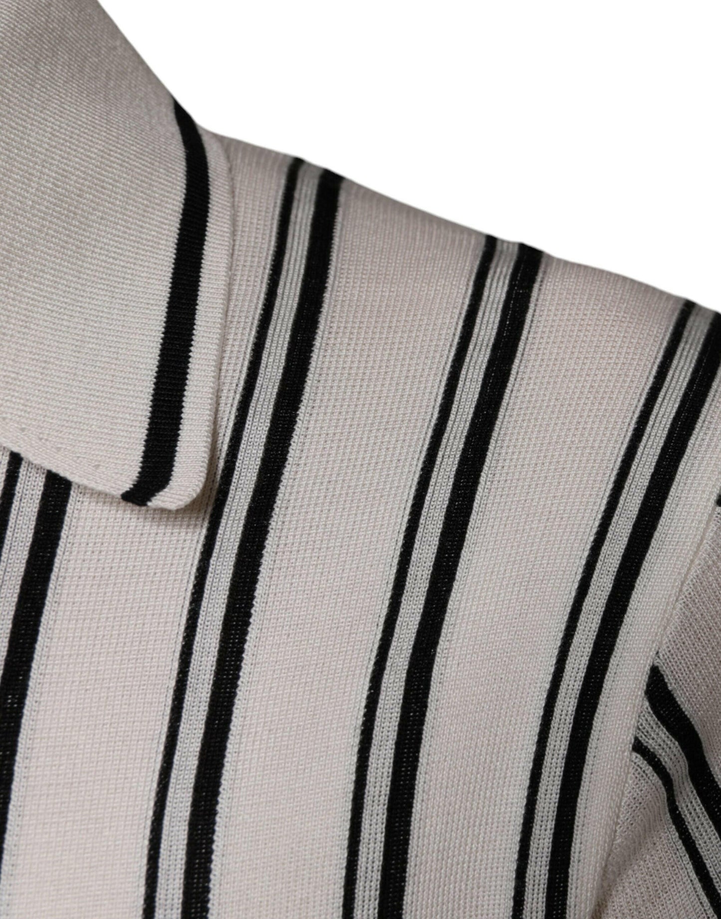 T-shirt polo à manches courtes Dolce &amp; Gabbana à rayures blanches et noires