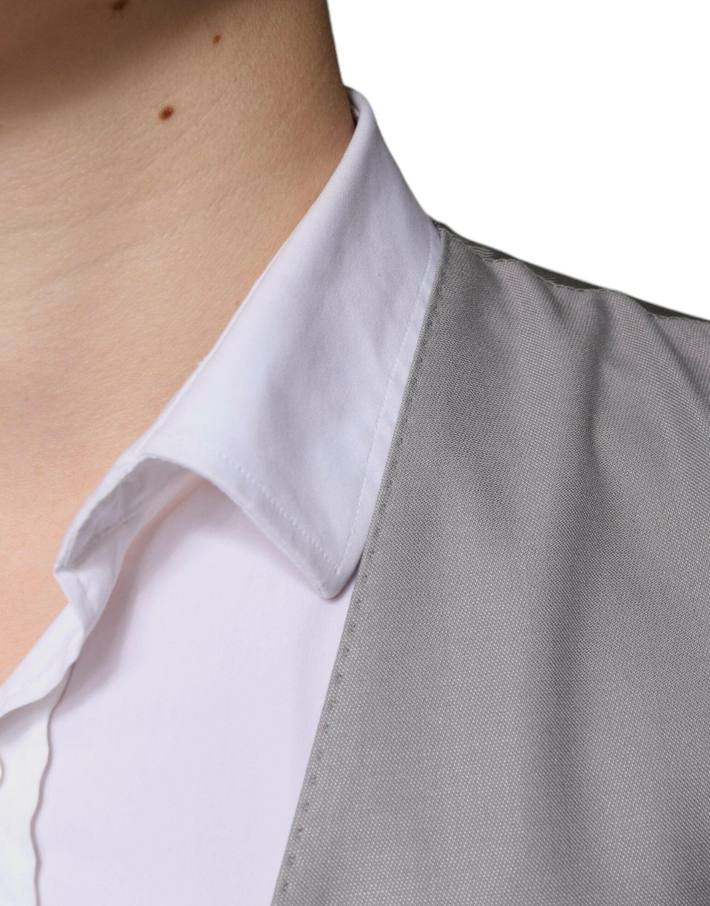 Gilet de soirée en laine gris clair Dolce &amp; Gabbana