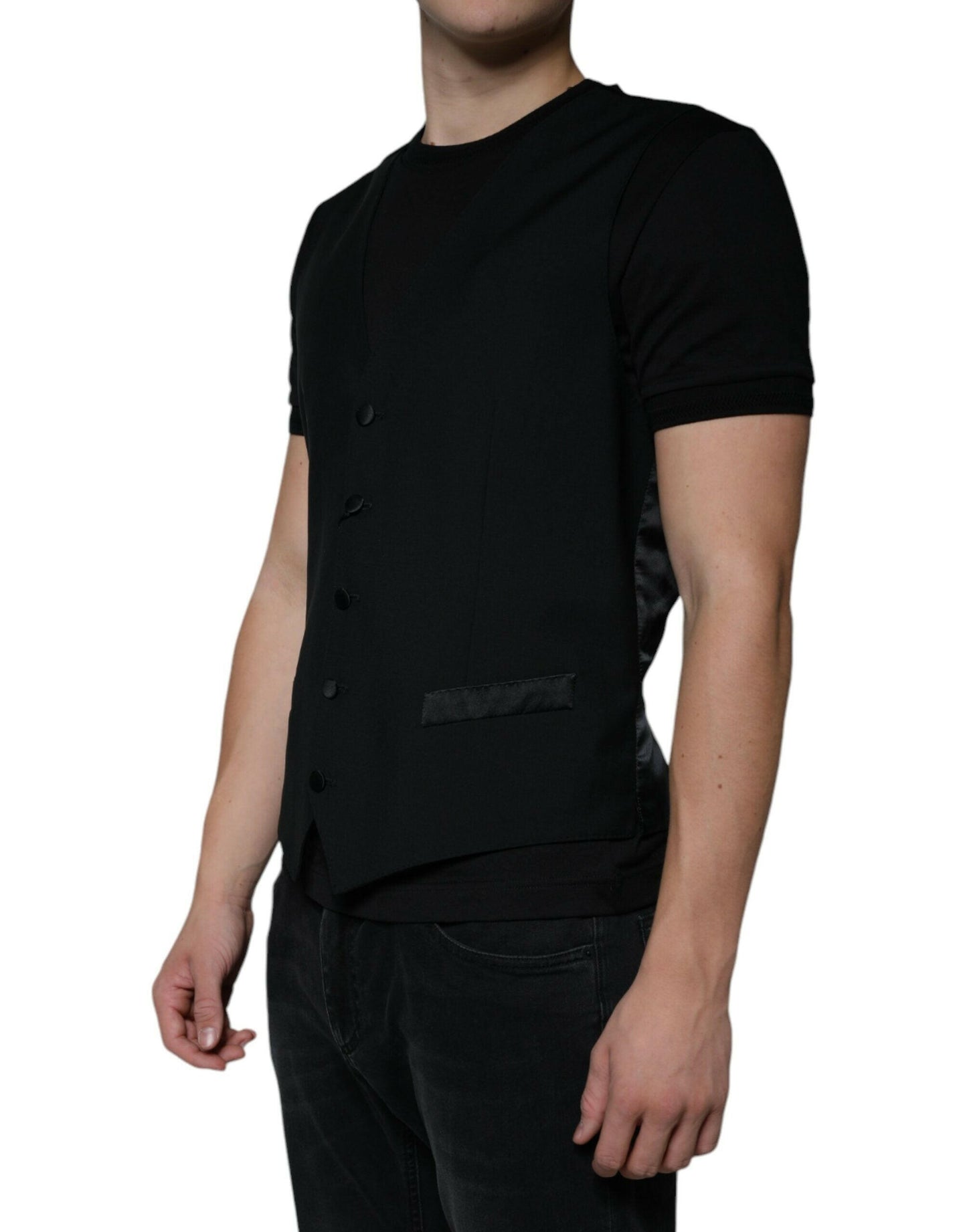 Dolce &amp; Gabbana Schwarze Weste aus Wolle für formelle Anlässe für Herren