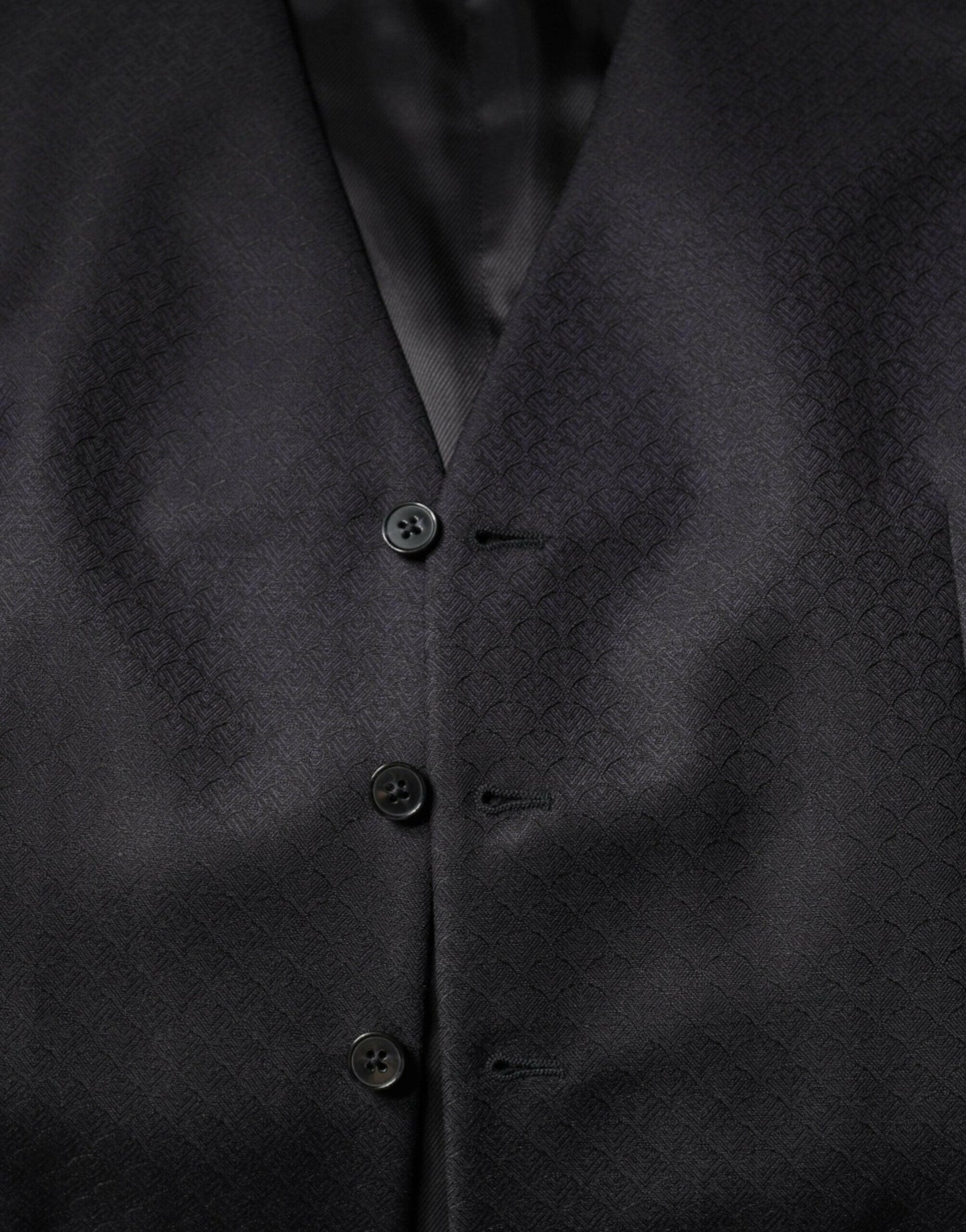 Dolce & Gabbana Black Wool Waistcoat Dress Formal Vest