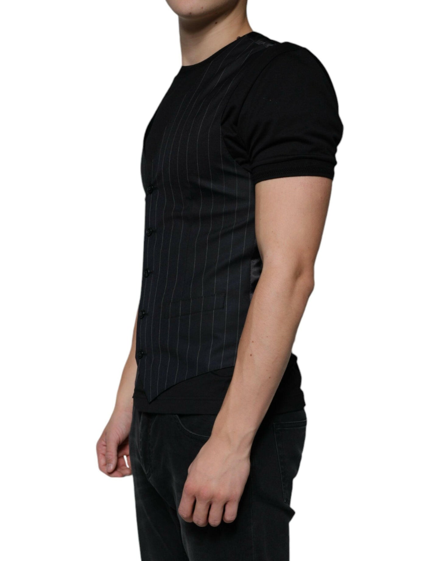 Dolce &amp; Gabbana - Gilet en cuir noir - Robe habillée