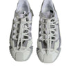 Dolce &amp; Gabbana Weiß Silber Low Top NS1 Sneakers Schuhe