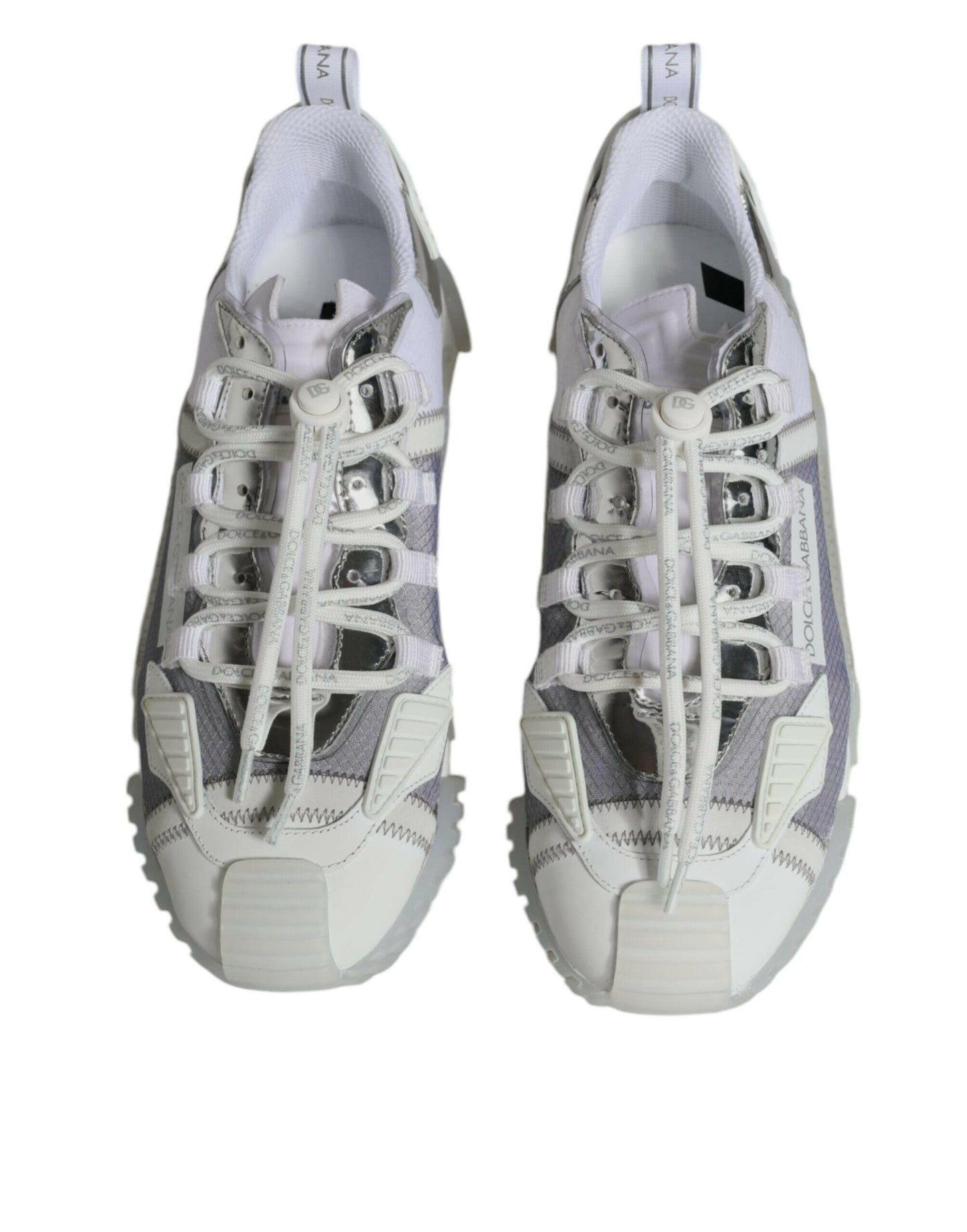Dolce &amp; Gabbana Weiß Silber Low Top NS1 Sneakers Schuhe