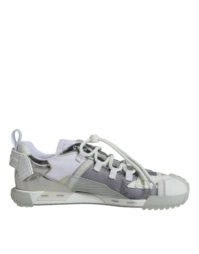 Dolce &amp; Gabbana Weiß Silber Low Top NS1 Sneakers Schuhe