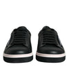 Dolce & Gabbana Black Leather Low Top Men Sneakers Shoes