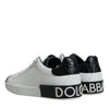 Baskets Portofino en cuir blanc avec logo Dolce &amp; Gabbana