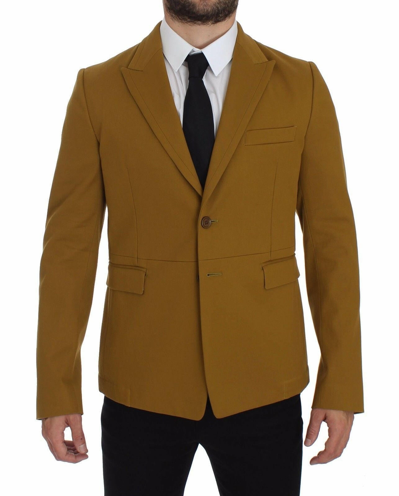 Dolce &amp; Gabbana – Gelber Baumwoll-Stretch-Blazer