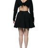 Dolce & Gabbana Black Viscose Cut Out A-line Long Sleeves Mini Dress