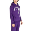 Icon Purple Cotton Hoodie