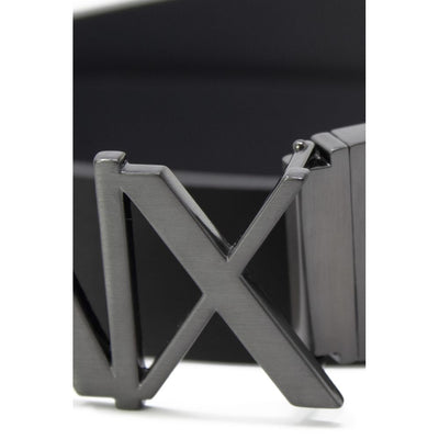 Armani Exchange Black Leather Regular Belt