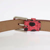 Dolce & Gabbana Pink Polka Snakeskin Silver Buckle Belt