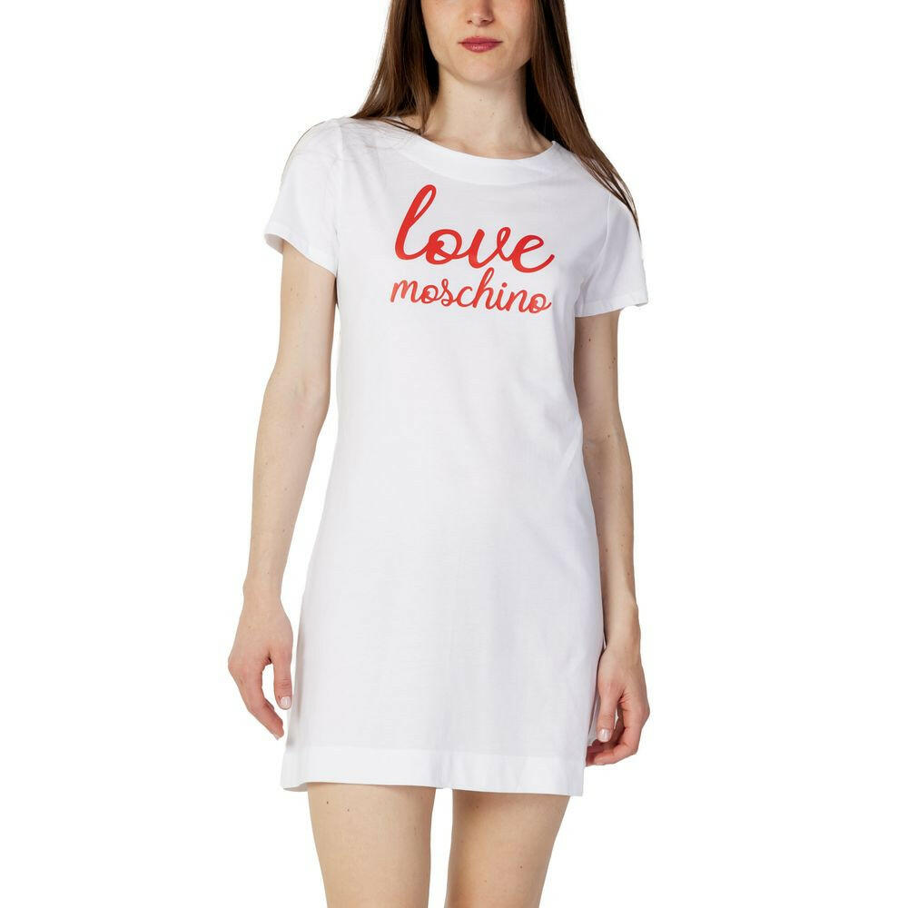 Robe en coton blanc Love Moschino