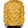Veste blouson boutonnée matelassée à logo jaune Dolce &amp; Gabbana