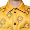 Veste blouson boutonnée matelassée à logo jaune Dolce &amp; Gabbana