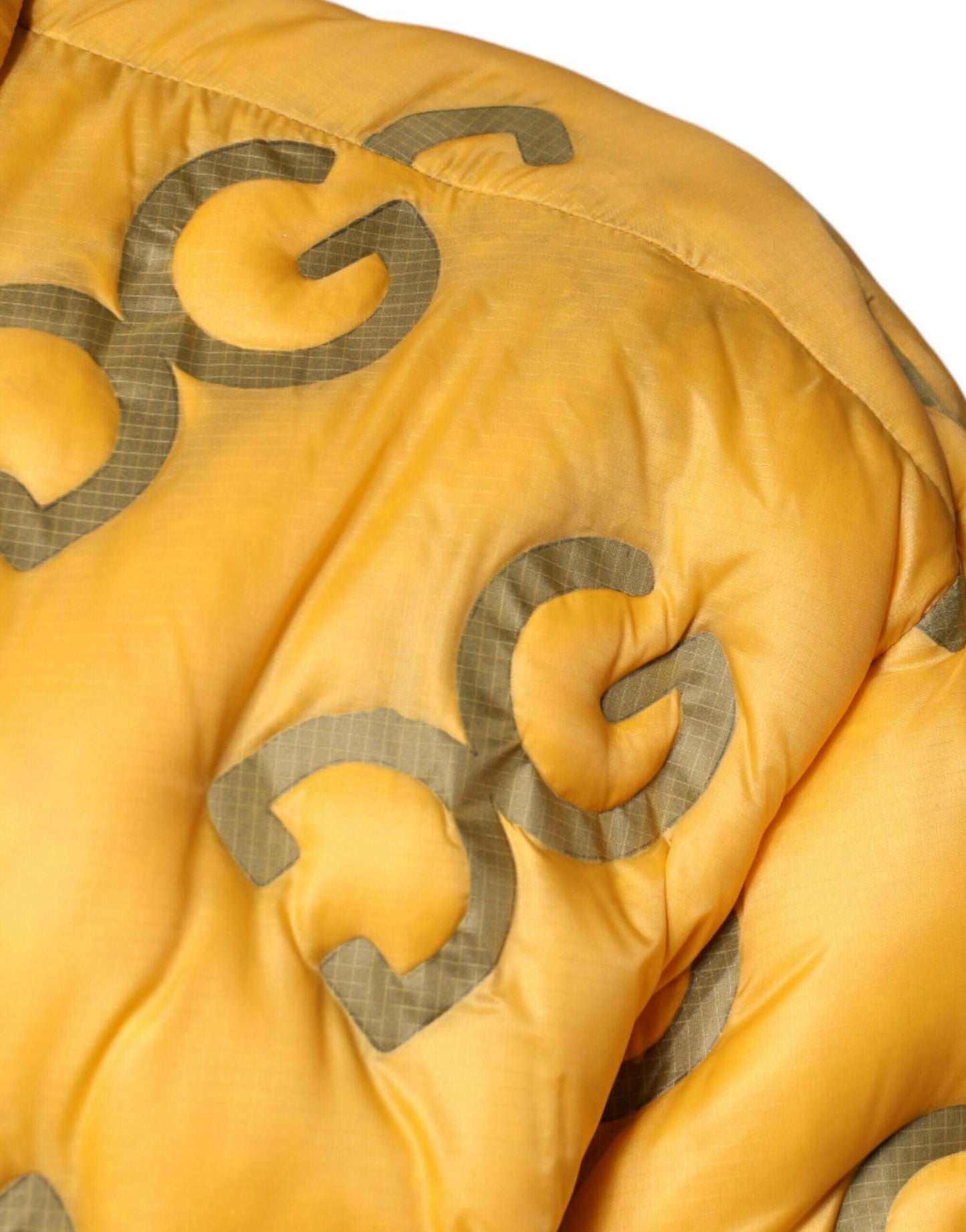 Veste blouson boutonnée matelassée à logo jaune Dolce &amp; Gabbana