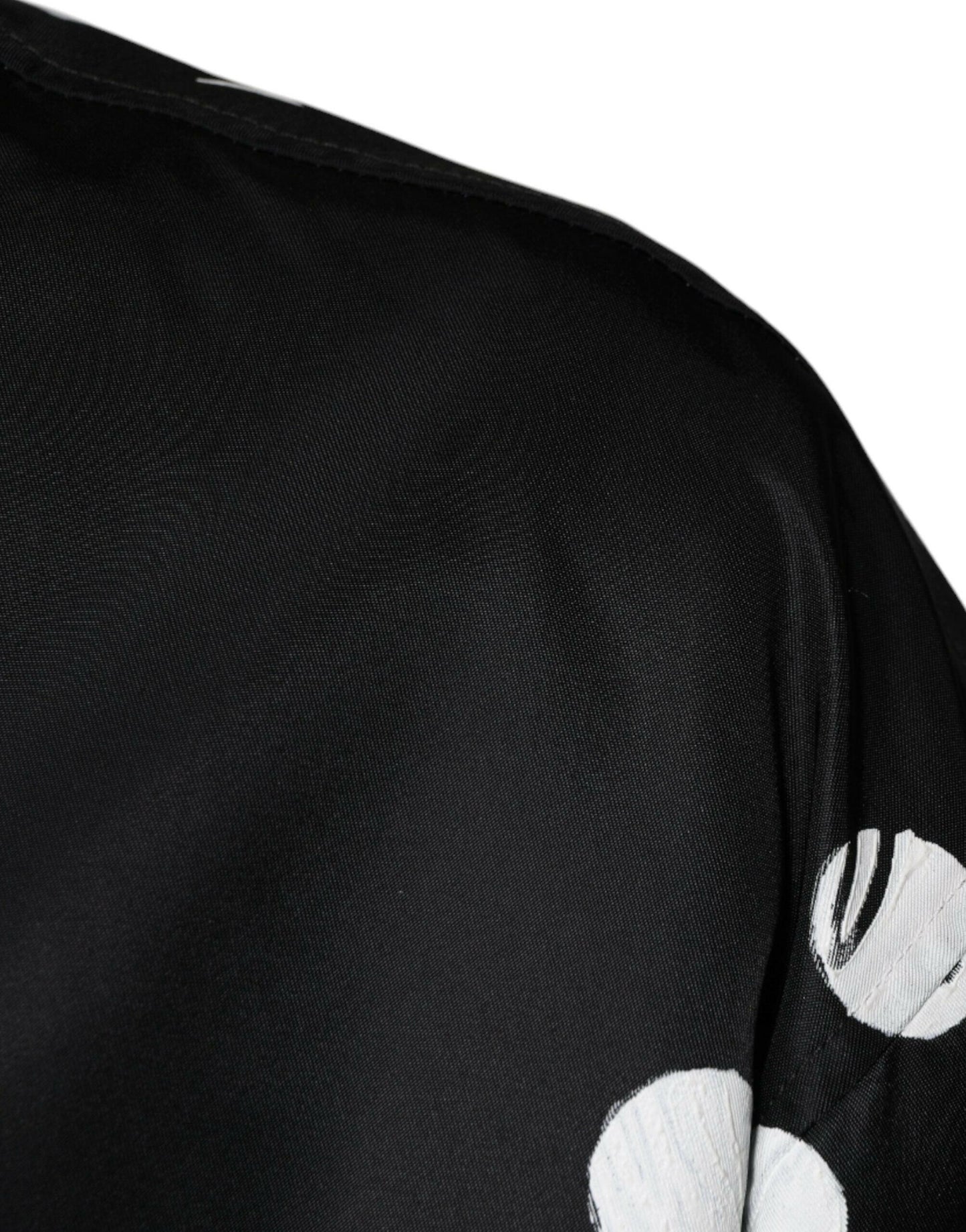 Blouson aviateur en nylon noir à pois et rayures Dolce &amp; Gabbana